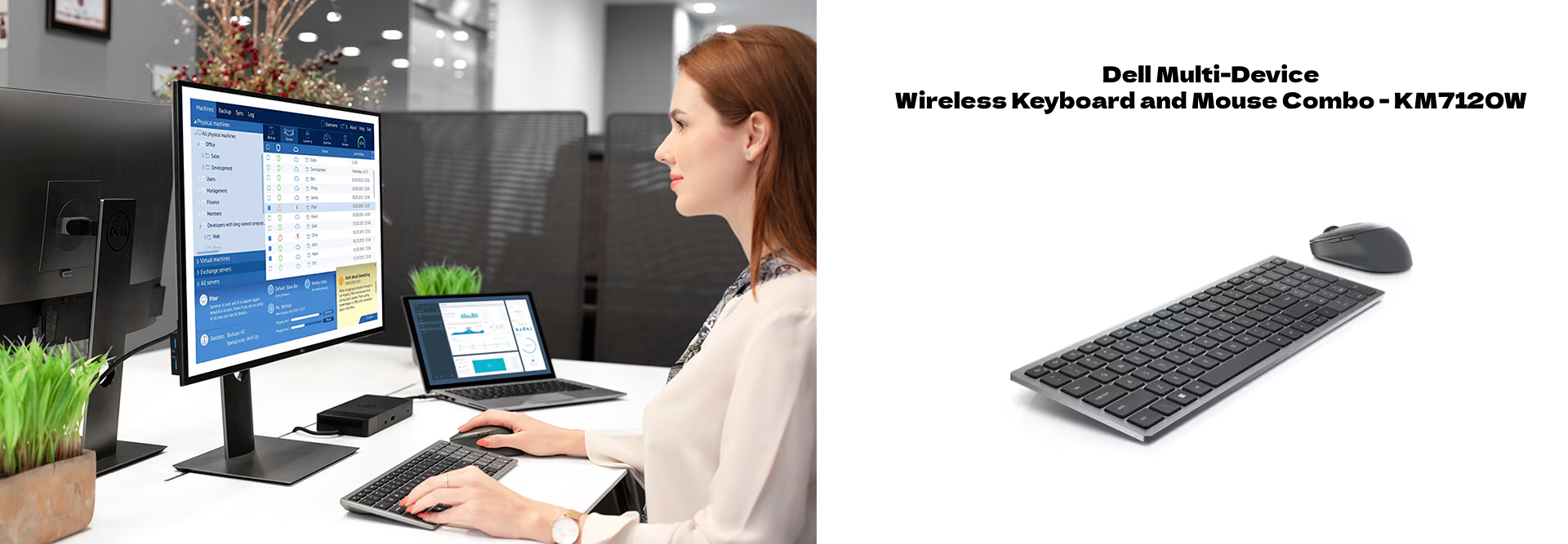 Dell Multi-Device Wireless Keyboard and Mouse Combo - KM7120W