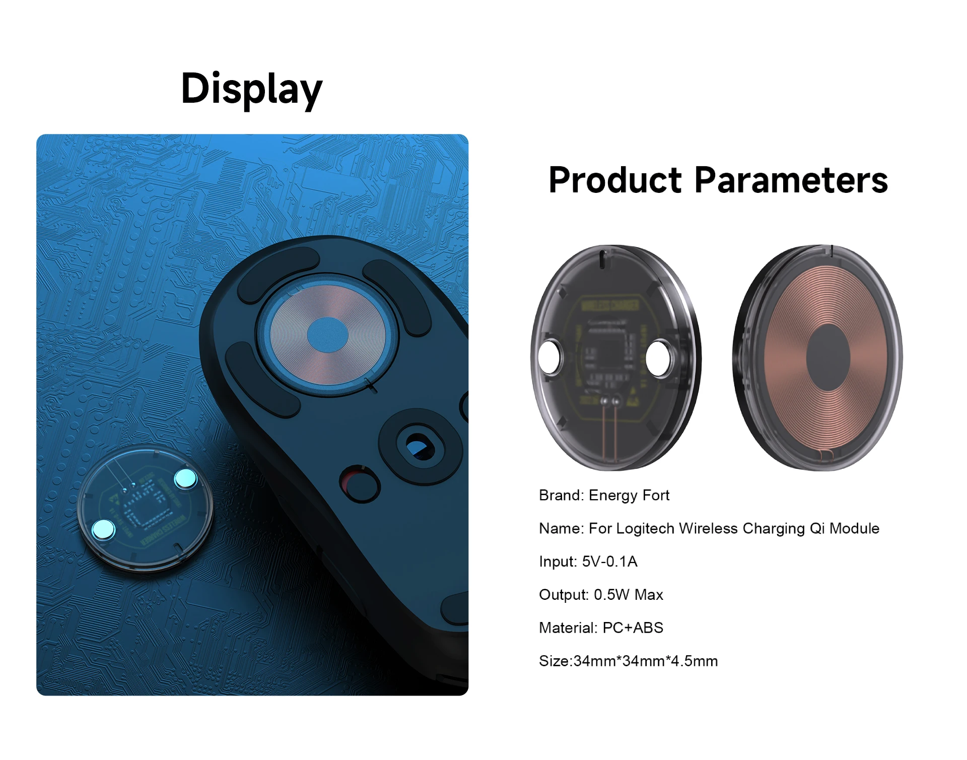 For Logitech Mouse Wireless Charging QI Module Base for Logi G502 G703 G903 G Pro X GPW Wireless Charger Mouse Accessories | Tech-Tok | Dubai | UAE