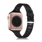 By Tech-Tok Lace Silicone Band For Apple Watch 41MM- Black