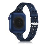 By Tech-Tok Lace Silicone Band For Apple Watch 49MM- Midnight Blue