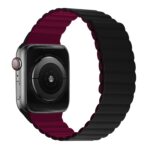 By Tech-Tok Reversable Magnetic Band for Apple Watch 49MM- Black & Wine Red
