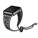 By Tech-Tok Luxury Diamond Bracelet Band for Apple Watch 41MM- Black