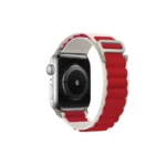 By Tech-Tok Alpine Loop Band for Apple watch 41MM- White & Red