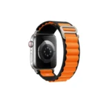 By Tech-Tok Alpine Loop Band for Apple watch 49MM- Black & Orange