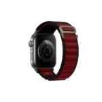 By Tech-Tok Alpine Loop Band for Apple watch 49MM- Black & Wine Red