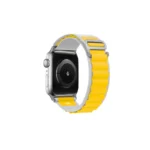 By Tech-Tok Alpine Loop Band for Apple watch 49MM- White & Yellow