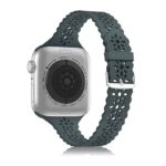 By Tech-Tok Lace Silicone Band For Apple Watch 49MM- Dark Green