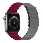 By Tech-Tok Reversable Magnetic Band for Apple Watch 41MM- Grey & Wine Red