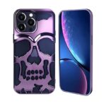 By Tech-Tok Skull Hollow Design Protective Case for iPhone 14 Pro Max- Purple