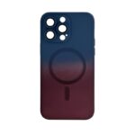 By Tech-Tok Gradient Pattern Magsafe Wireless Charge Phone Case For iPhone 14 Pro Max- Wine Red & Blue
