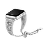 By Tech-Tok Luxury Diamond Bracelet Band for Apple Watch 41MM- Silver