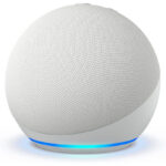 Echo Dot (5th Gen) smart bluetooth speaker with vibrant sound and Alexa | Use your voice to play the Quran or Music, control Smart Home devices, and more (now available in Khaleeji Arabic) | White