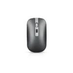 By Tech-Tok - Rechargable Wireless Mouse with Bluetooth & 2.4GHz Mice 1600DPI Metal Scroll Wheel For Working Office - Grey