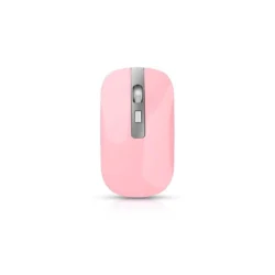 HXSJ M30 Rechargeable Wireless Mouse 2.4GHz Mice 1600DPI Metal Scroll Wheel For Working Office - Pink