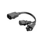 By Tech-Tok C14 to C5+C13 Y Splitter Power Plug Cord,Single C14 Male to C13+C5 Female Splitter Adapter Cable Cord,30cm | Tech-Tok | Dubai | UAE