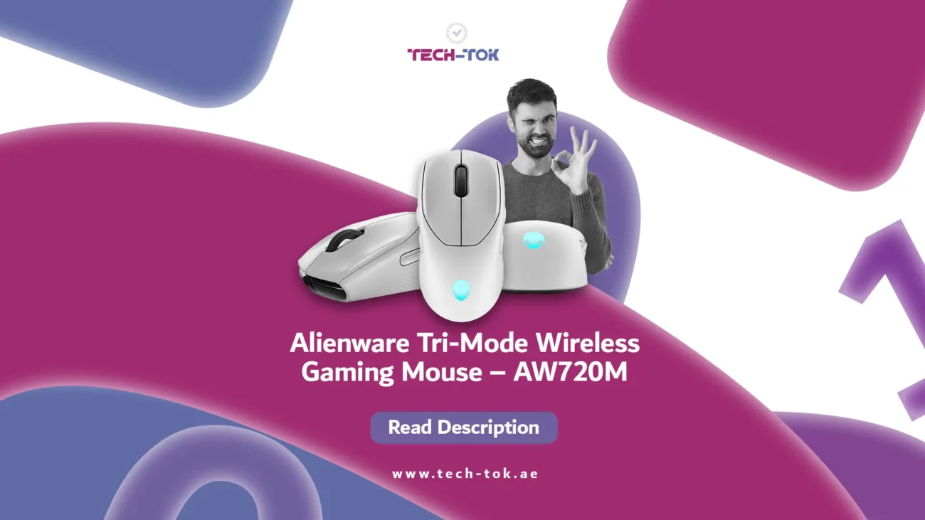 Alienware Tri-Mode Wireless Gaming Mouse AW720M - Lunar Light : The Ultimate Gaming Companion | Gaming Mouse UAE | Best Price Offers | Tech-Tok | Dubai