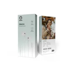 Green Lion Wired Stereo Earphones with Type-C Connector - White