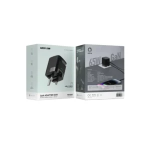 Green Lion Gan Adapter 65W Retractable Cable PD 3.0 - Black