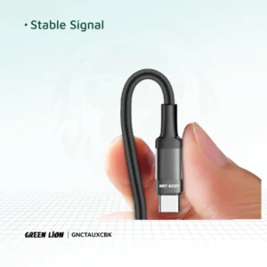 Green Lion USB-C to AUX Braided Cable 1M - Black