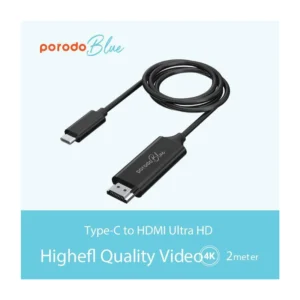 Porodo Blue Type-C To HDMI Ultra HD Cable (2M)