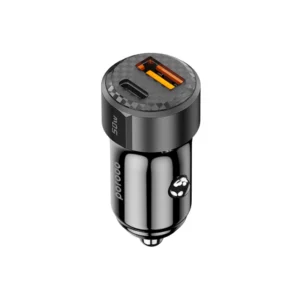 Porodo 50W Dual Port Car Charger PD 20W QC 30W - Black