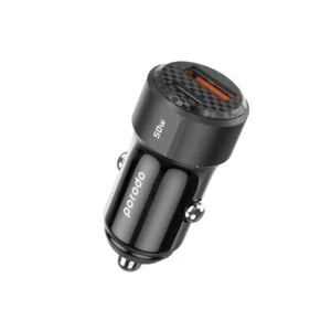 Porodo 50W Dual Port Car Charger PD 20W QC 30W - Black