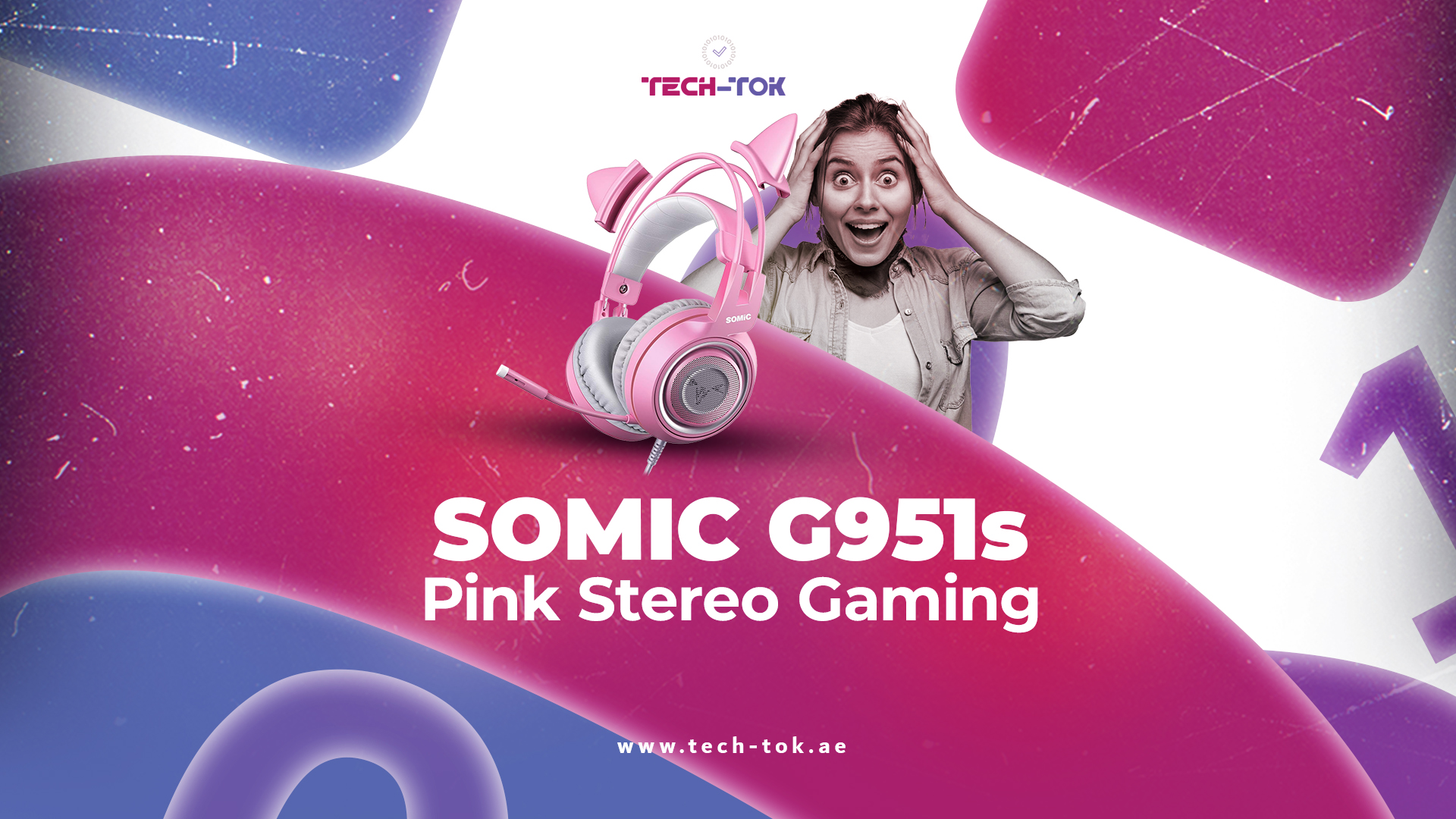 SOMIC G951s Pink Stereo Gaming Headset 3.5mm ( Pink )