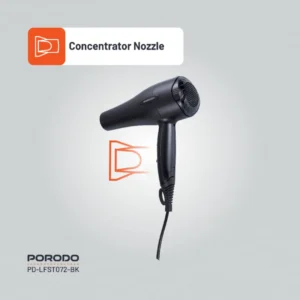 Porodo Lifestyle 1200W Hair Dryer 1.8M Cable - Black