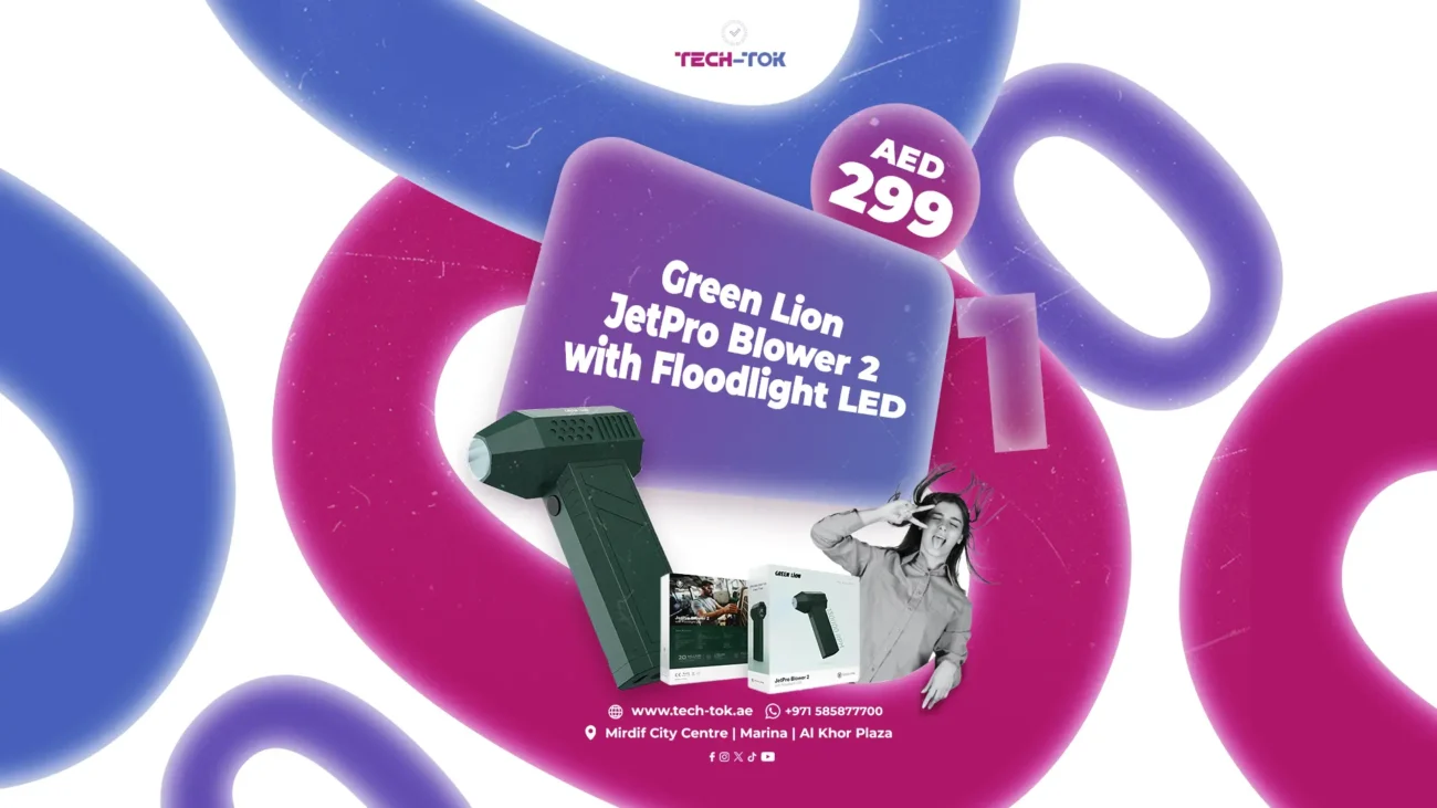 Green Lion JetPro Blower 2 with Floodlight LED | Buy Air Blowers Online at Best Price in UAE | Mini Air Blower | Shop Online | Tech-Tok | Dubai | UAE